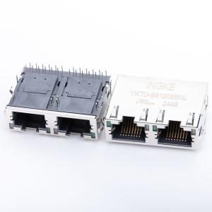 YKTU-S81209BNL 100% cross Pulse JTL-U1003NL 2 Port RJ45 Board Edge, Cutout; Through Hole 10G Base-T